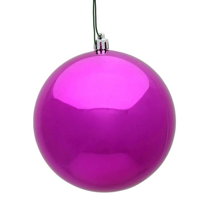4" Fuchsia Shiny Ball UV 6/Bag