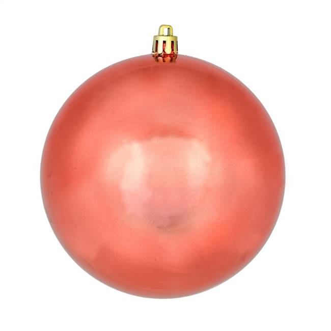 4" Coral Shiny Ball UV 6/Bag