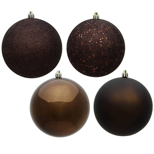 4" Chocolate Ball 4 Finish Asst 12/Bx