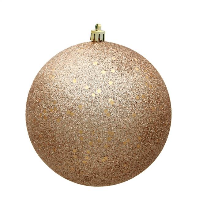 4" Cafe Latte Sequin Ball Drilled 6/Bag