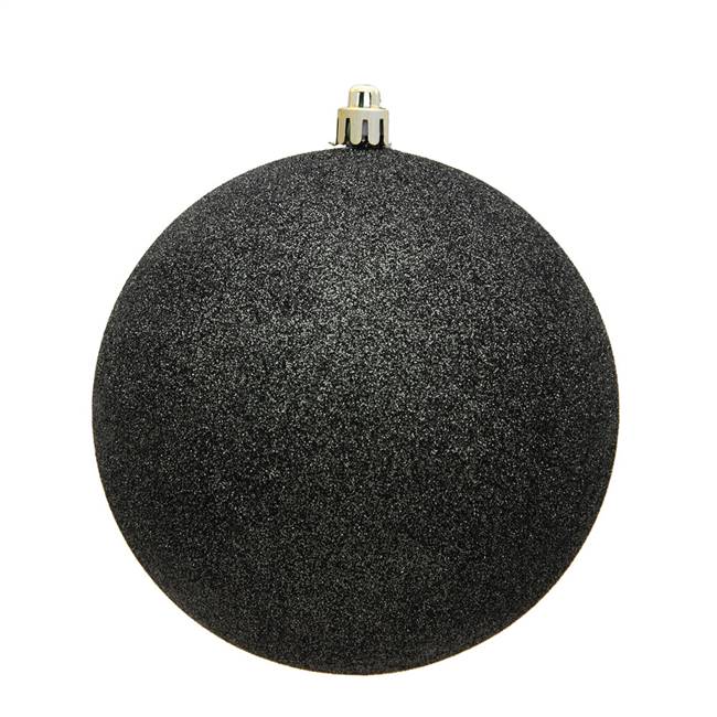 4" Gunmetal Glitter Ball Drilled 6/Bag