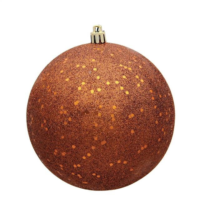 4" Copper Sequin Ball Drilled 6/Bag