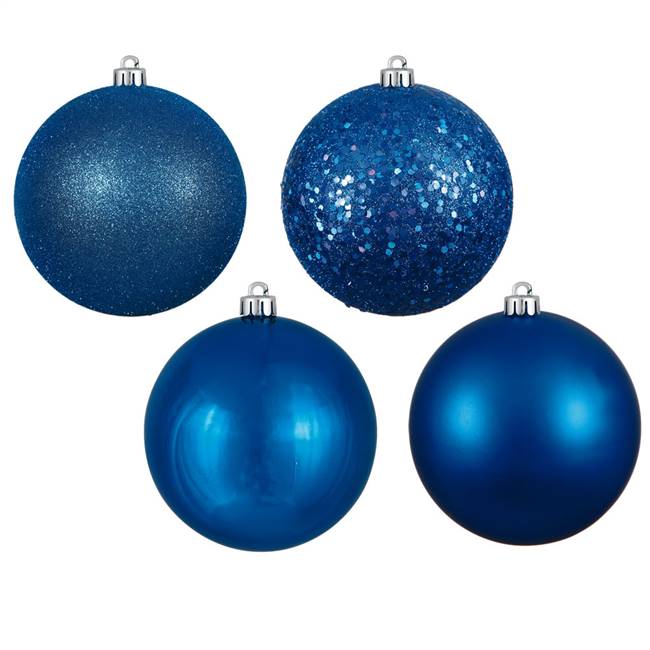 4.75" Blue 4 Finish Ball Asst 4/Box