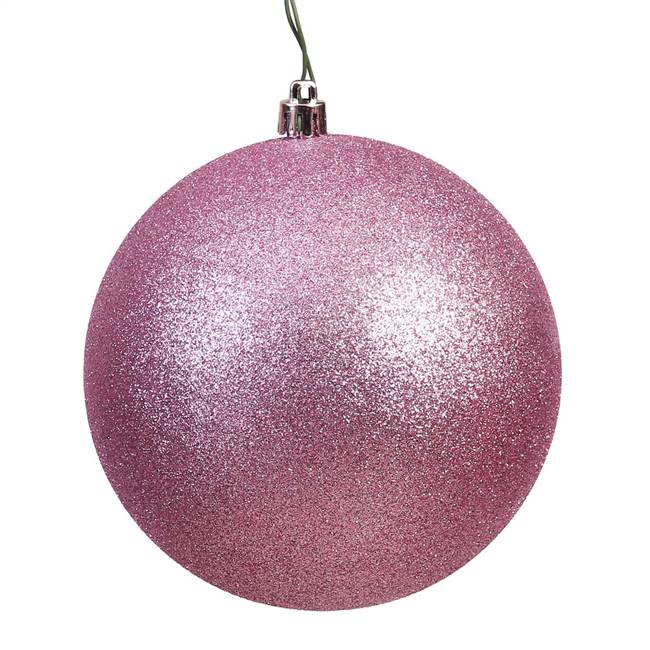 4.75" Mauve Glitter Ball Drilled 4/Bag