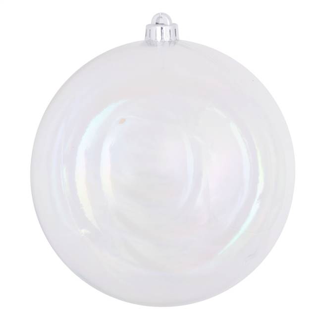 6" Clear Iridescent Ball Drilled 4/Bag