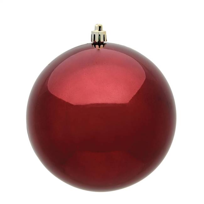 6" Burgundy Shiny Ball UV Drilled 4/Bag