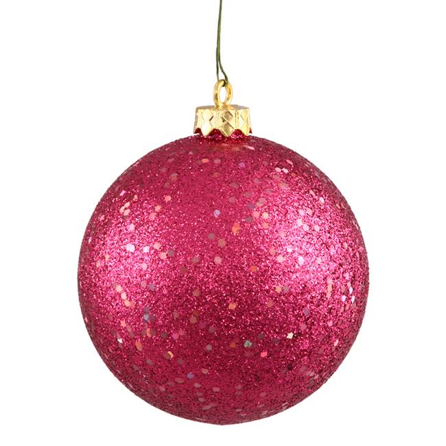 6" Wine Sequin Ball Drilled 4/Bag