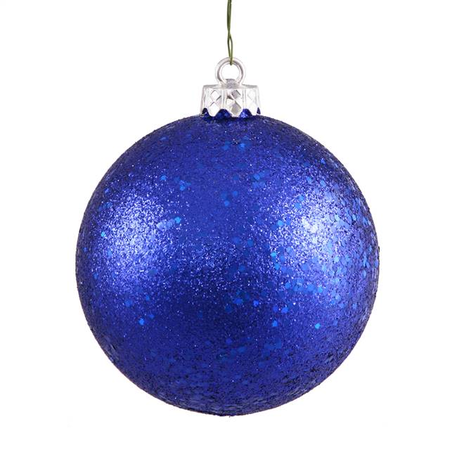 6" Cobalt Blue Sequin Ball Drilled 4/Bag