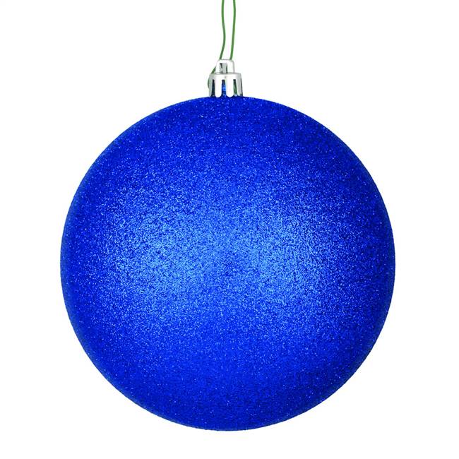 6" Midnt Blue Glitter Ball Drilled 4/Bag