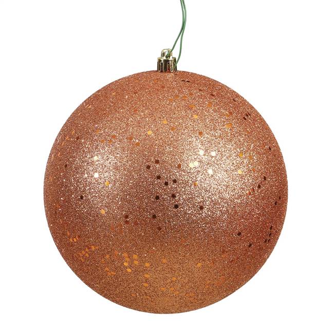 6" Rose Gold Sequin Ball Drilled 4/Bag