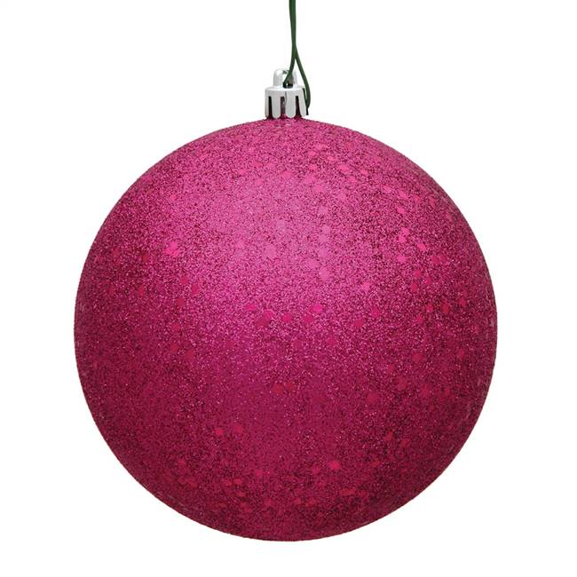 6" Fuchsia Sequin Ball Drilled 4/Bag