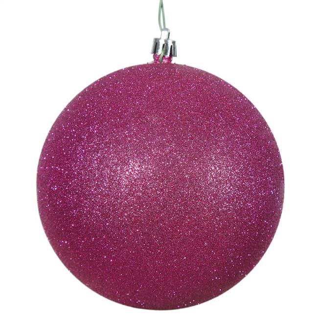 10" Magenta Glitter Ball Drilled Cap