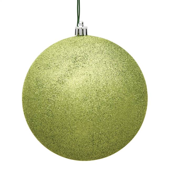 10" Lime Glitter Ball Drilled Cap