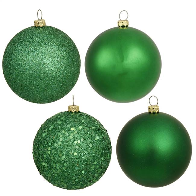 1.6" Christmas Green 4 Finish Orn Asst96