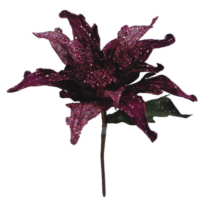 31" Mauve Velvet Poinsettia 14" Flower