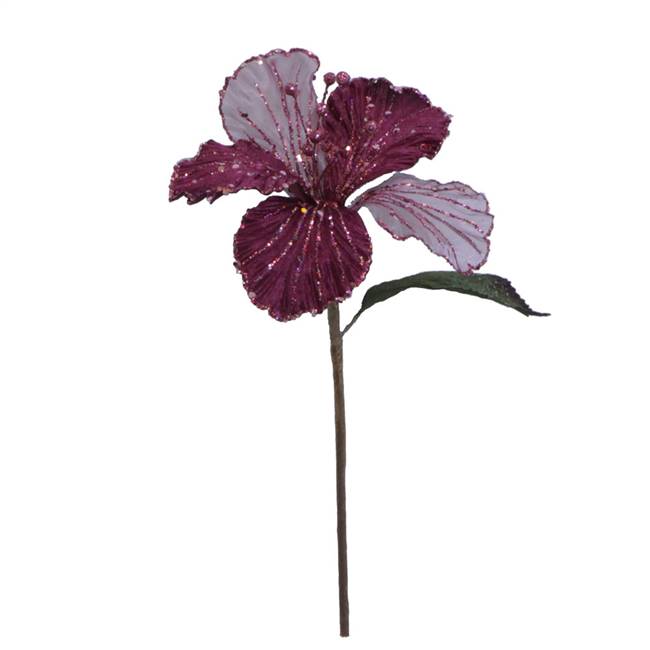 21" Mauve Velvet Hibiscus 6" Flower