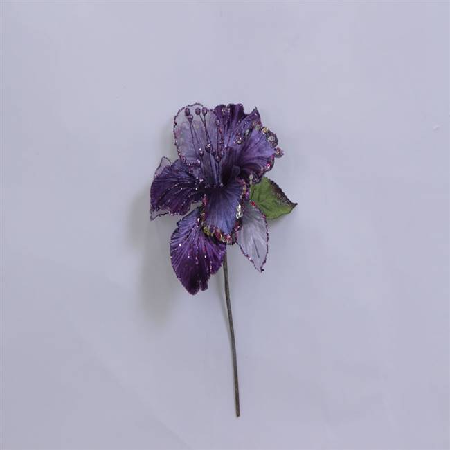 27" Purple Glitter Amaryllis 7.5" Flwr