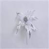 31" White Glitter Poinsettia 13" Flowr