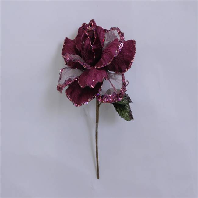 26" Mauve Velvet Sheer Rose 6" Flower