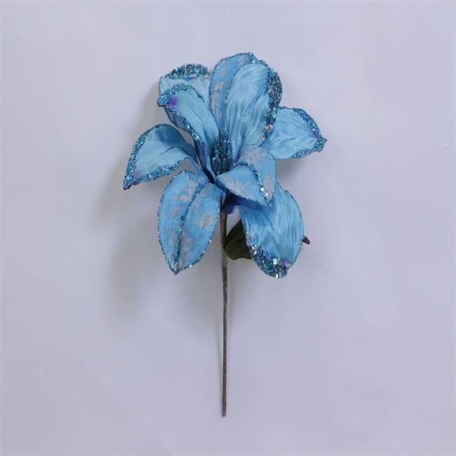 30" Aqua Beaded Magnolia 11" Flower