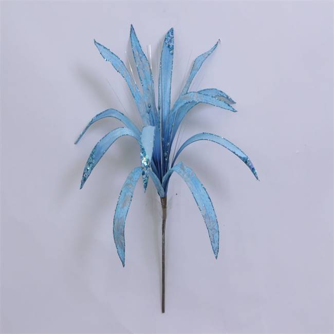 36" Aqua Papyrus 17" Flower