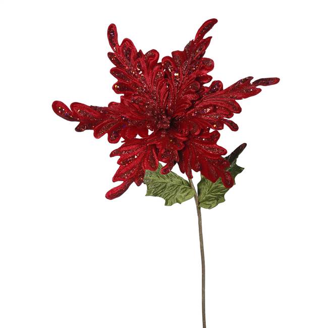 31" Red Poinsettia, 15" Flower 3/Bag