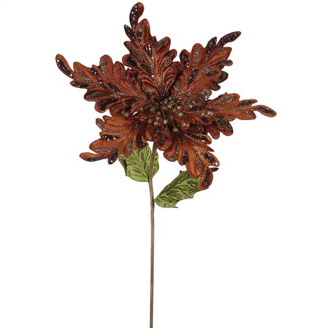 31" Chocolate Poinsettia, 15" Flower 3/B