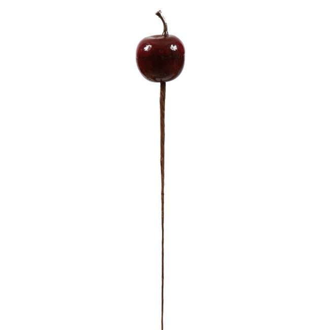 3  Burgundy Apple Pick with 7.5" Stem