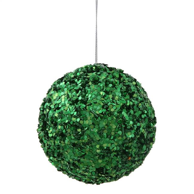 3.5" Green Sparkle Sequin Ball
