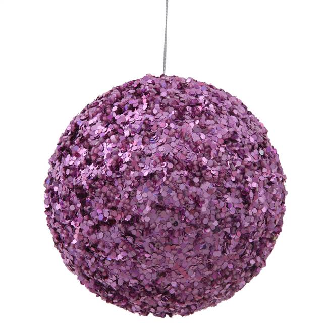 4.75" Dk Mauve Sparkle Sequin Ball