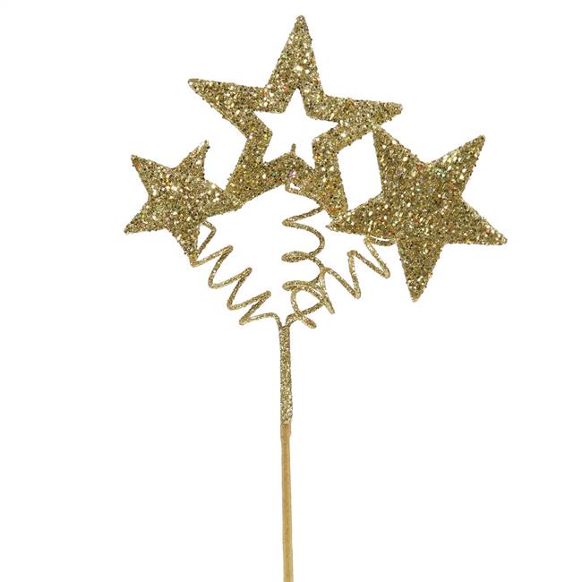 10" Gold Glitter Star Spray