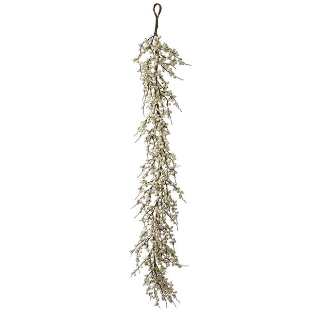 60" White Indoor/Outdoor Berry Garland