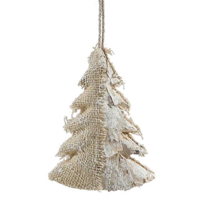 7" Half Burlap Half Birch Glitter Tree