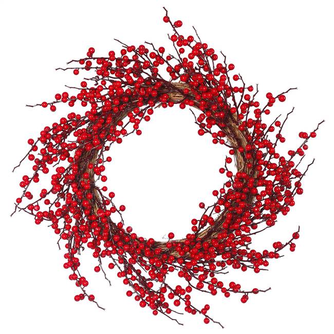 26" Red Wild Outdoor Berry Wreath