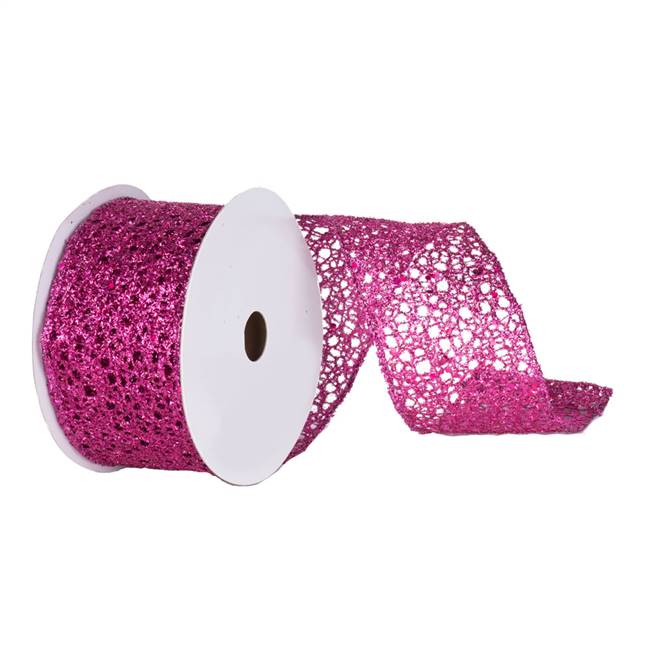 4" x 10yd Magenta Glitter Mesh Ribbon