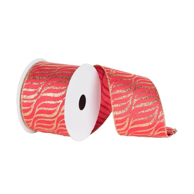 4" x 10yd Red Gold Zebra