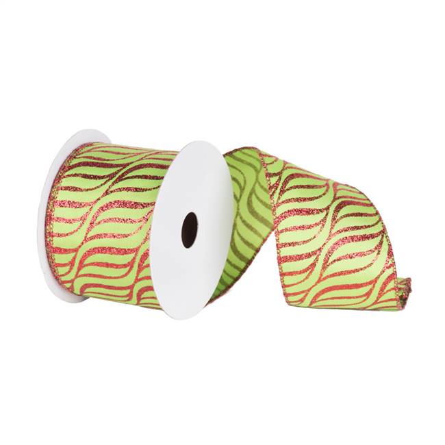 4" x 10yd Lime Red Zebra