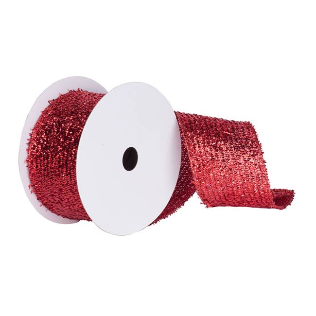 6" x 10yd  Red Woven Metallic