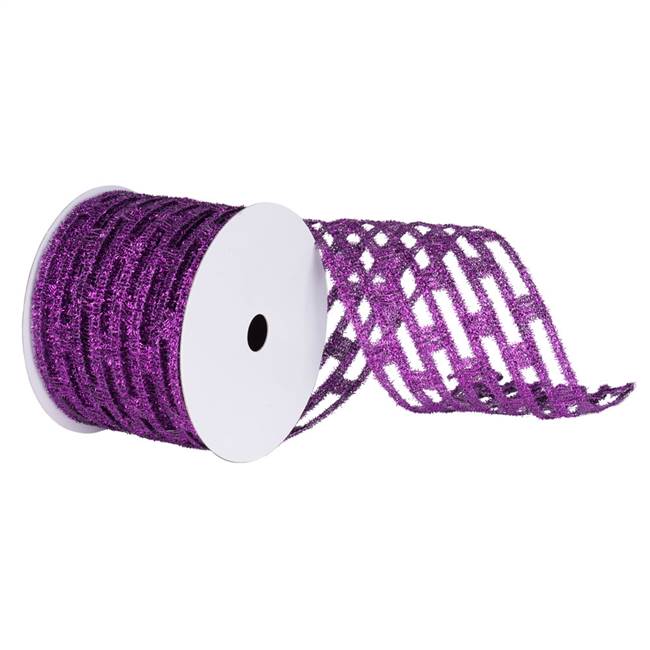 4" Purple Metallic Rectangle Wired Mesh