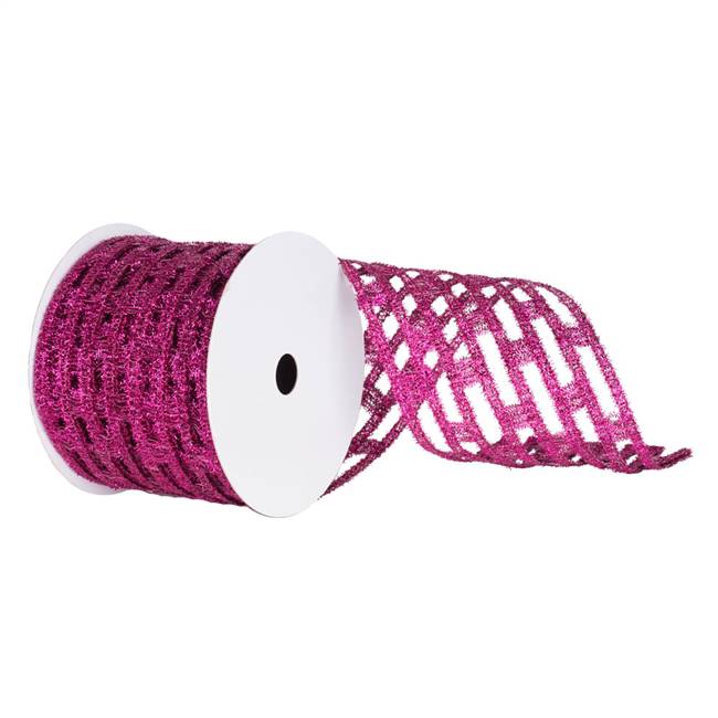 6" Cerise Metallic Rectangle Wired Mesh