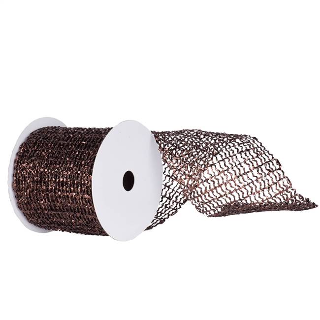 4" x 10yd Chocolate Metallic Wired Mesh