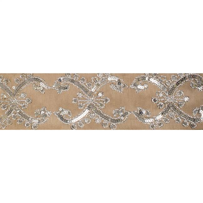 4" x 5Yd Gold Sequin Gold Dupion