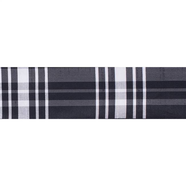 2.5" x 10Yd Black White Scandia Plaid