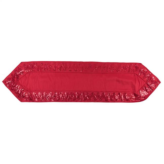 6' x 16" Red Sequin Leaf Table Runner