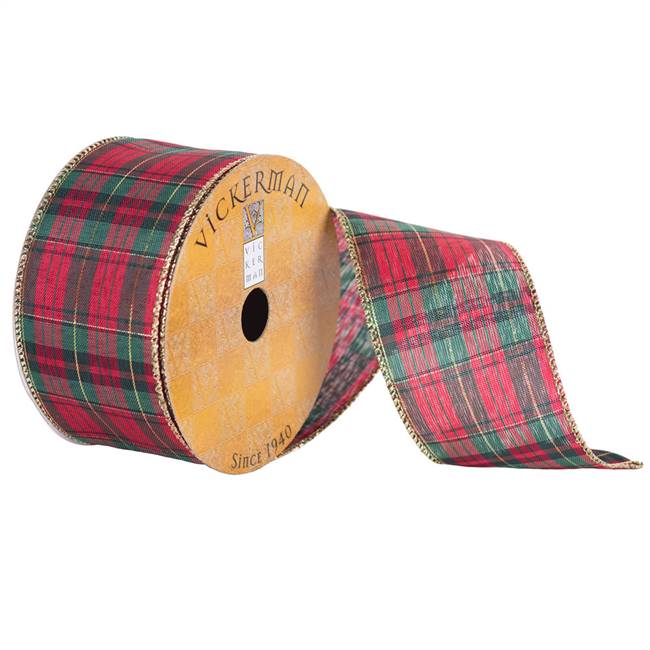 2.5" x 10yd Red Green Plaid