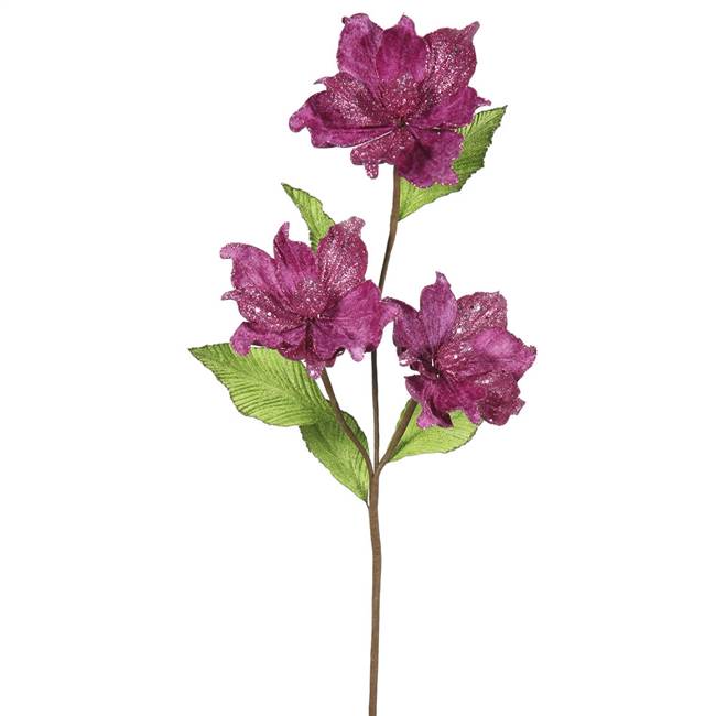 33" Mauve Magnolia x3, 4" Flower, 6/Box