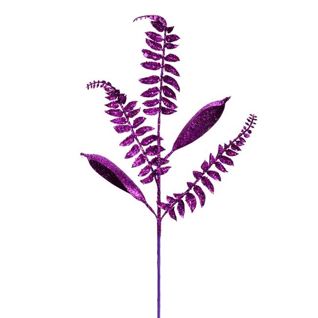 33" Purple Fern Leaf Spray 6/Bag