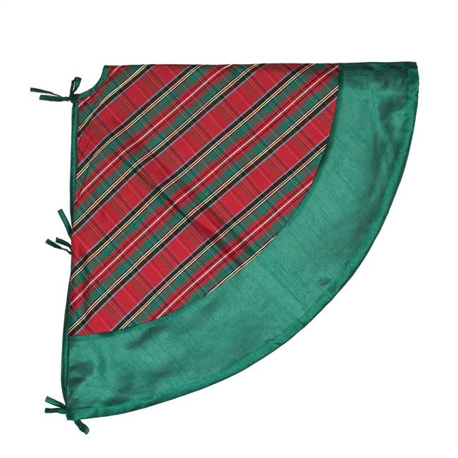 52" Red/Green Plaid Treeskirt Green Trim