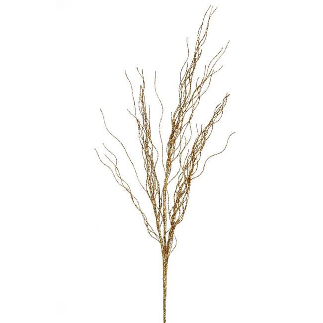 42" Gold Glitter Twig Spray 4/Bag