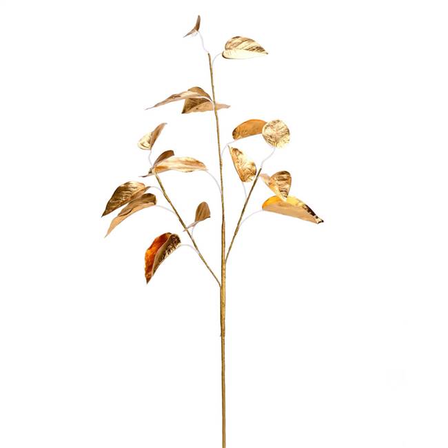 33" Gold Shiny Leaf Spray 2/Bag